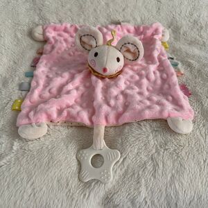 Appease Toy Pink Mouse Baby Lovey Teether Tags Minky 11” Plush Soother Blanket